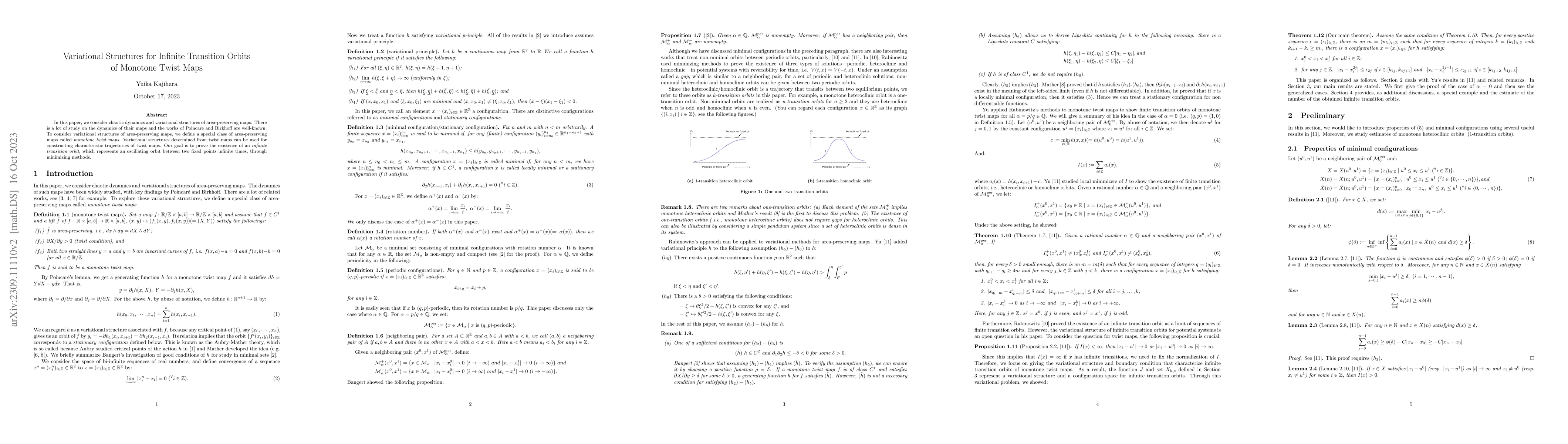 Thumbnail for Variational Structures for Infinite Transition Orbits of Monotone Twist
  Maps