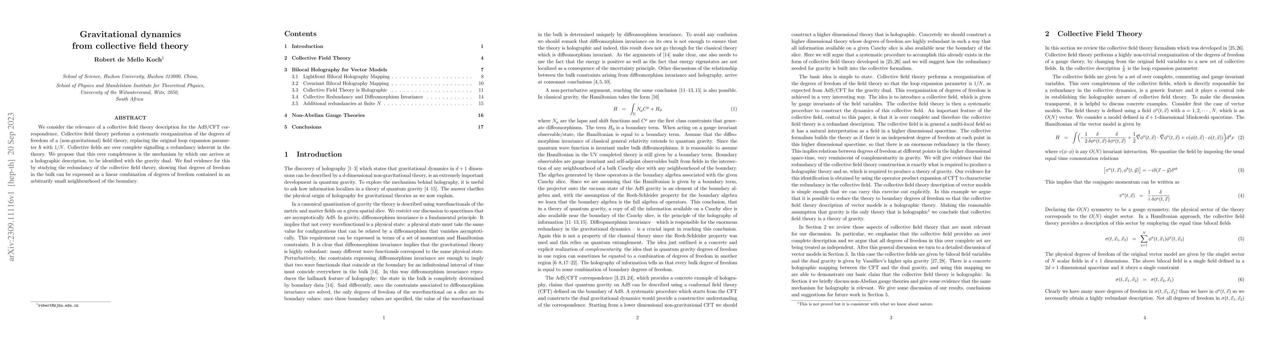 Thumbnail for Gravitational dynamics from collective field theory