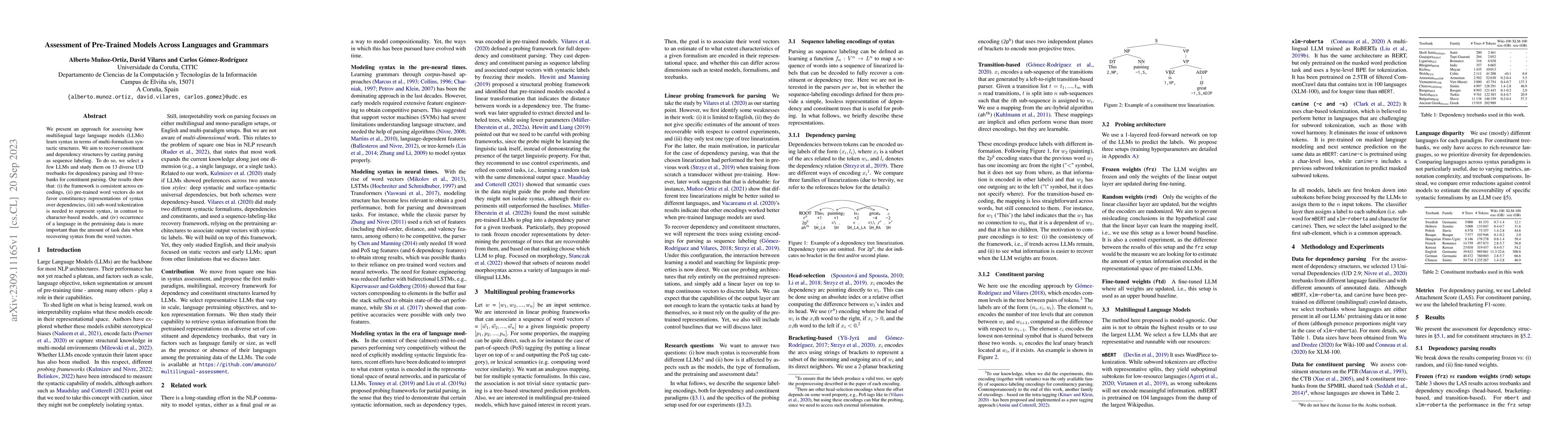 Thumbnail for Assessment of Pre-Trained Models Across Languages and Grammars