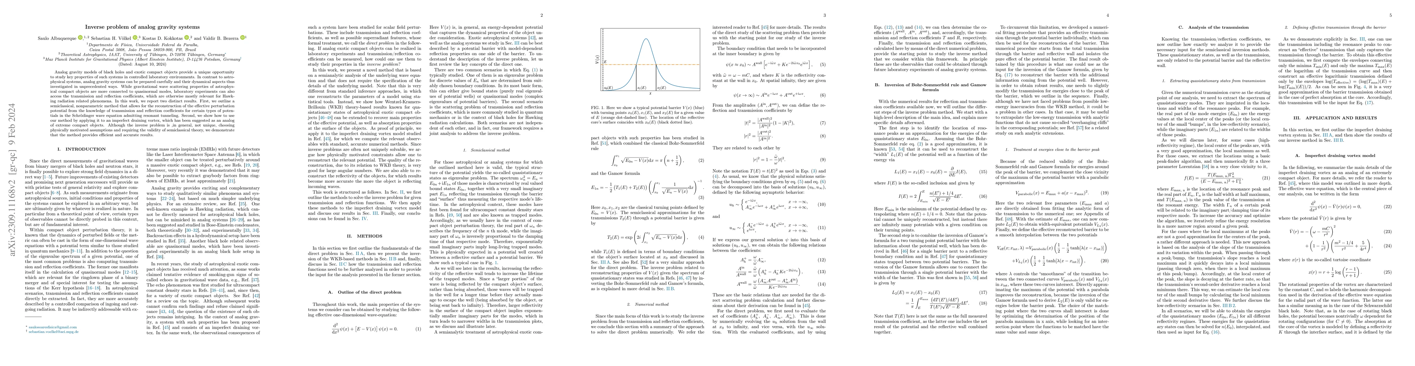 Thumbnail for Inverse problem of analog gravity systems