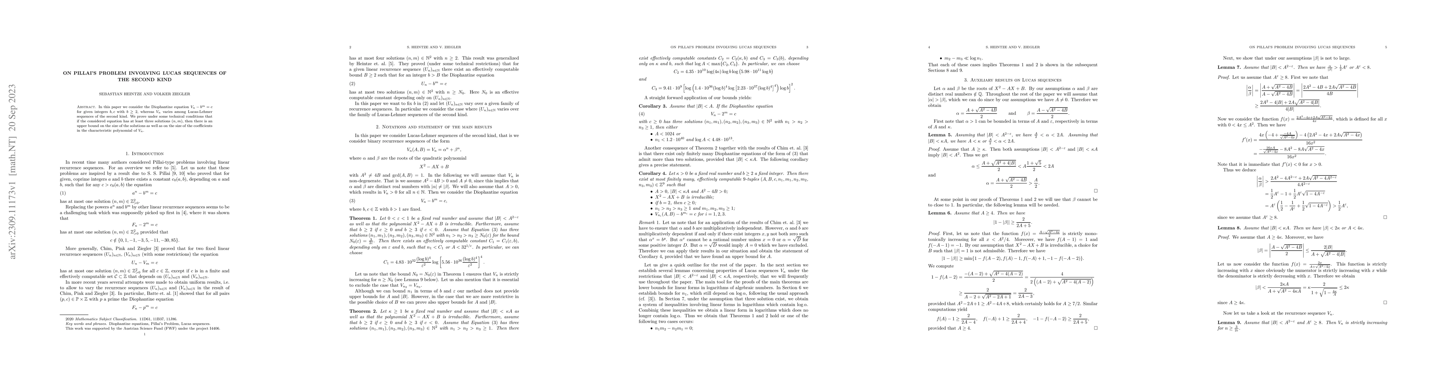 Thumbnail for On Pillai's Problem involving Lucas sequences of the second kind