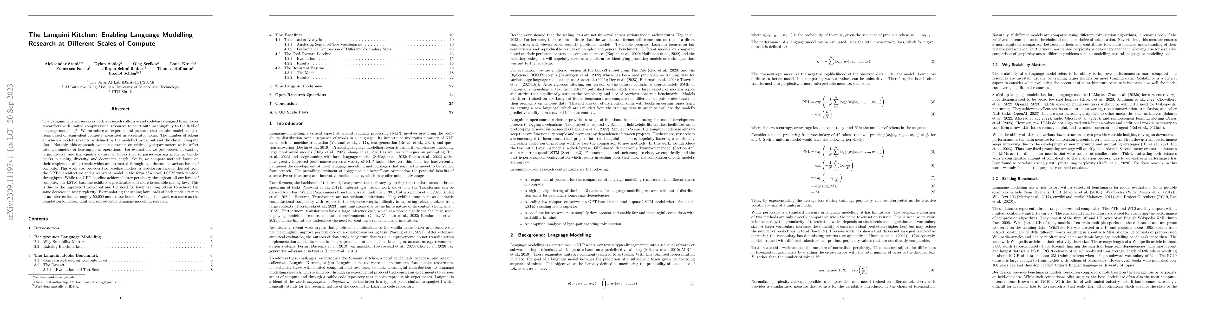 Thumbnail for The Languini Kitchen: Enabling Language Modelling Research at Different
  Scales of Compute