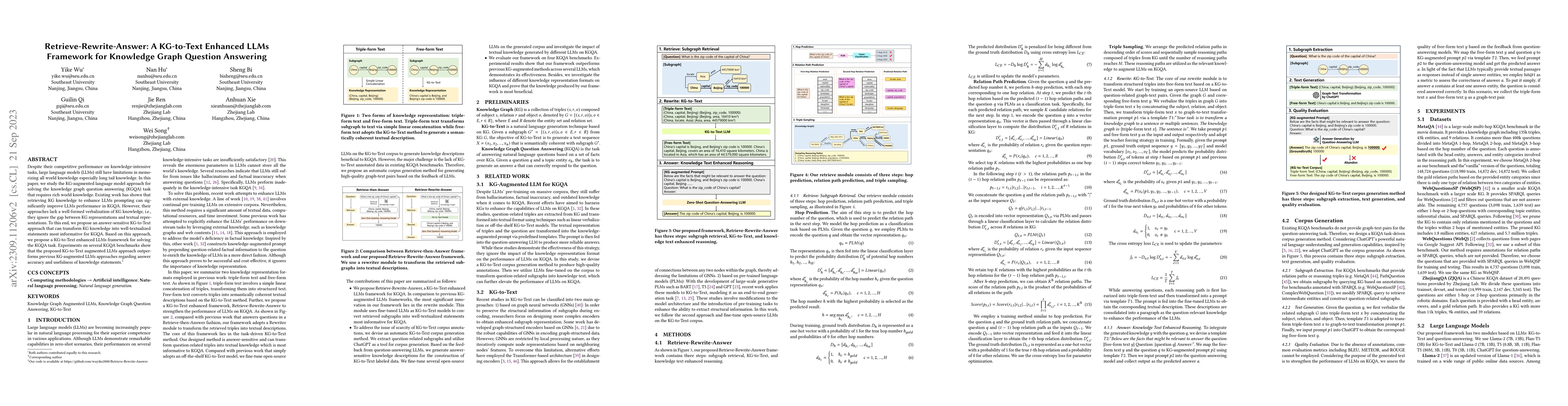 Thumbnail for Retrieve-Rewrite-Answer: A KG-to-Text Enhanced LLMs Framework for
  Knowledge Graph Question Answering
