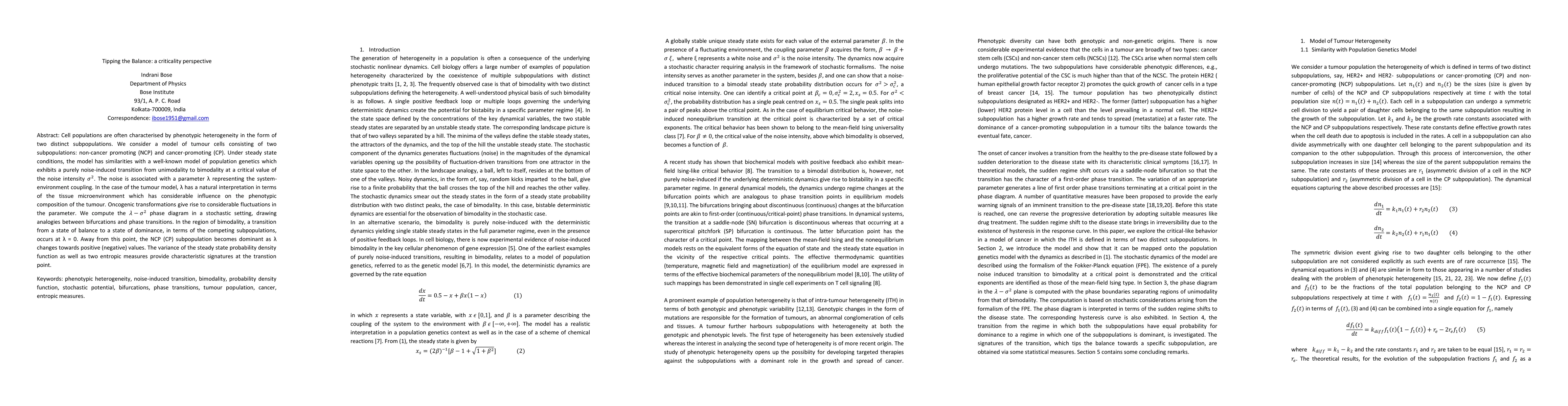 Thumbnail for Tipping the Balance: a criticality perspective
