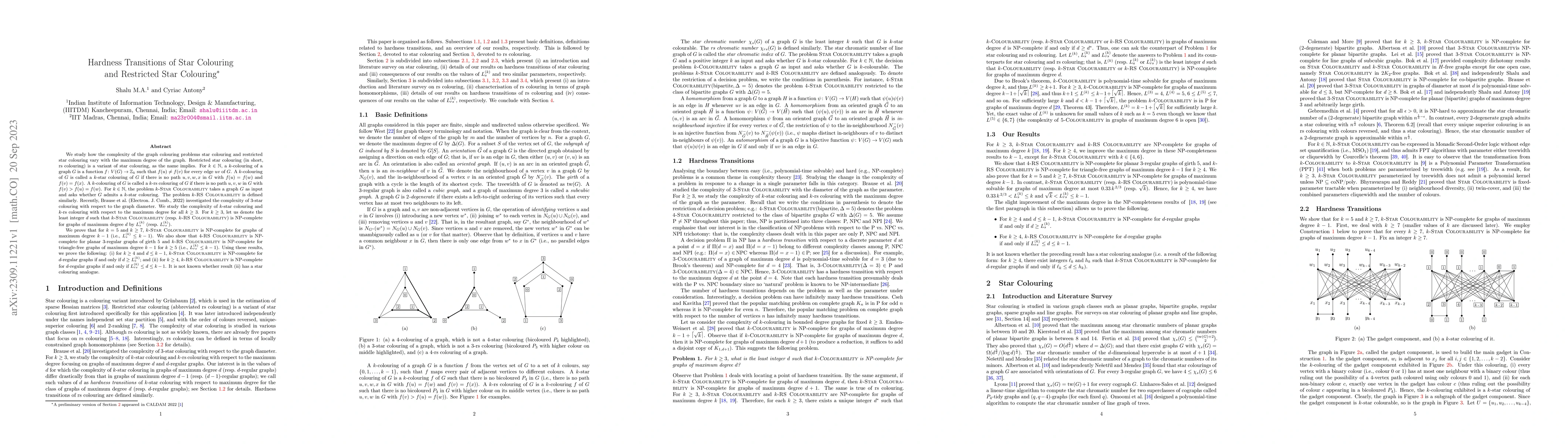 Thumbnail for Hardness Transitions of Star Colouring and Restricted Star Colouring