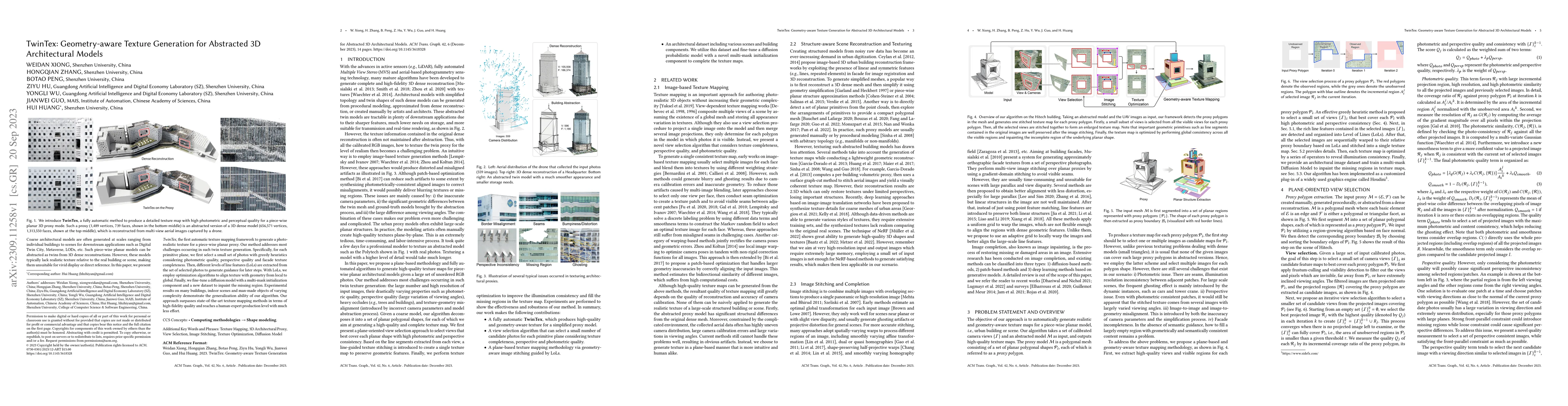 Thumbnail for TwinTex: Geometry-aware Texture Generation for Abstracted 3D
  Architectural Models