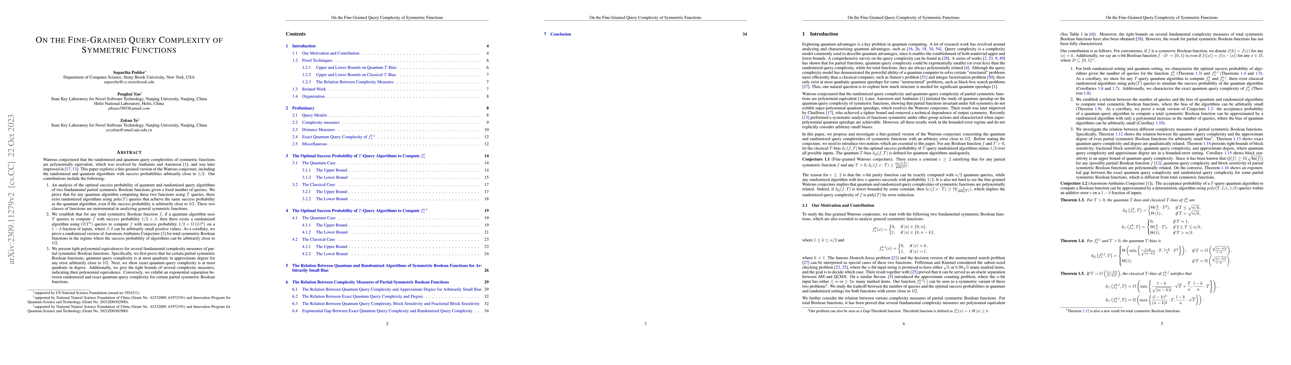 Thumbnail for On the Fine-Grained Query Complexity of Symmetric Functions