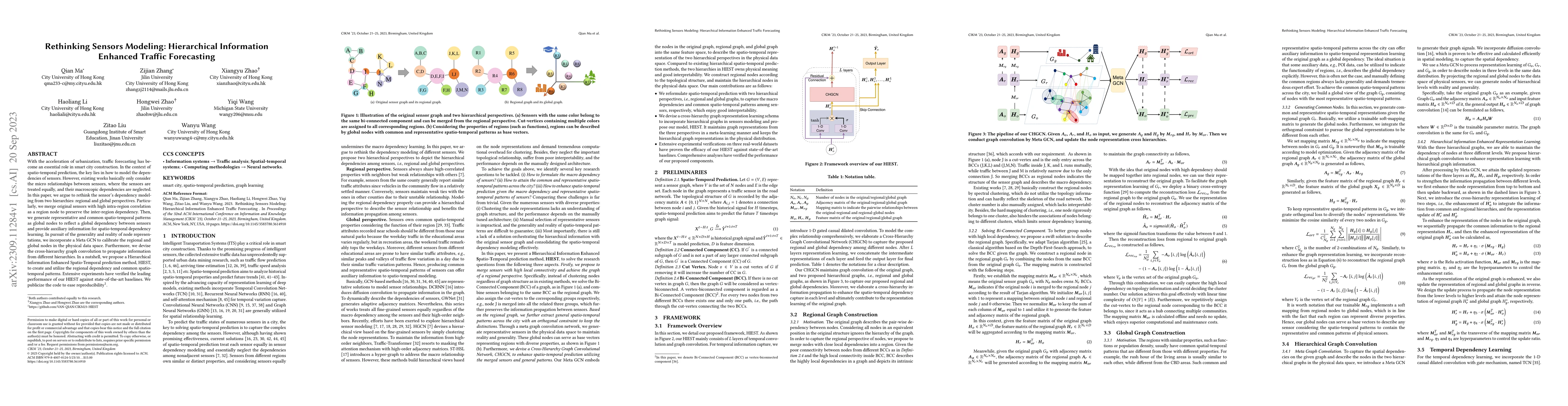 Thumbnail for Rethinking Sensors Modeling: Hierarchical Information Enhanced Traffic
  Forecasting