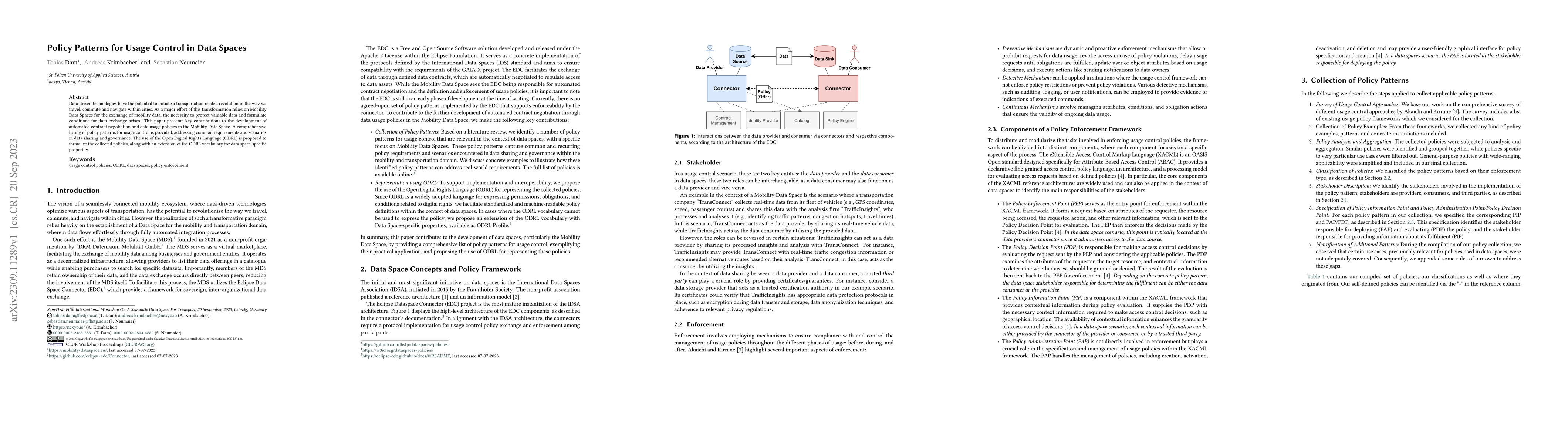 Thumbnail for Policy Patterns for Usage Control in Data Spaces