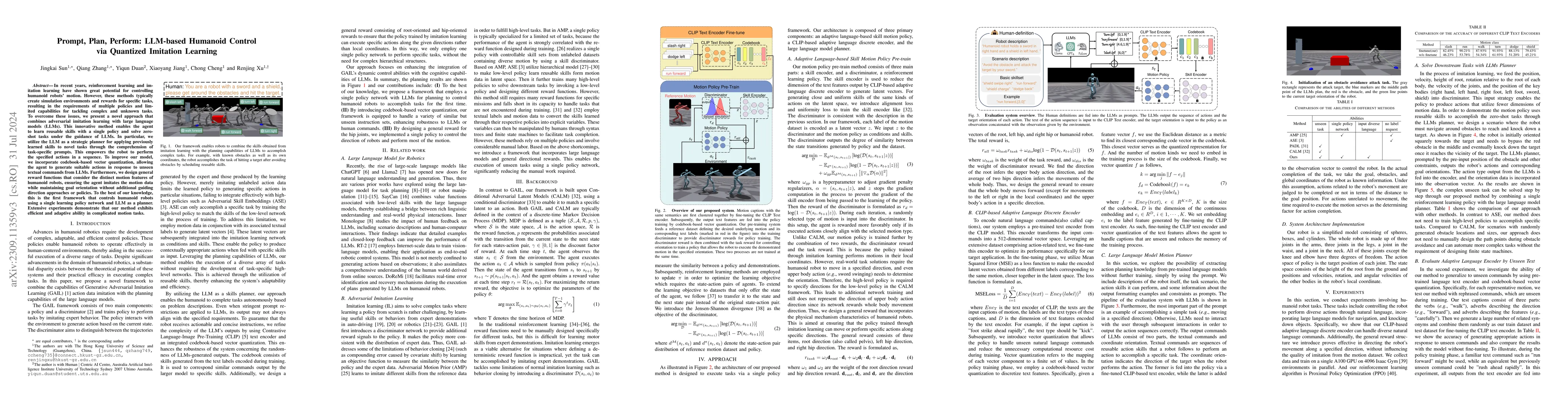 Thumbnail for Prompt, Plan, Perform: LLM-based Humanoid Control via Quantized
  Imitation Learning