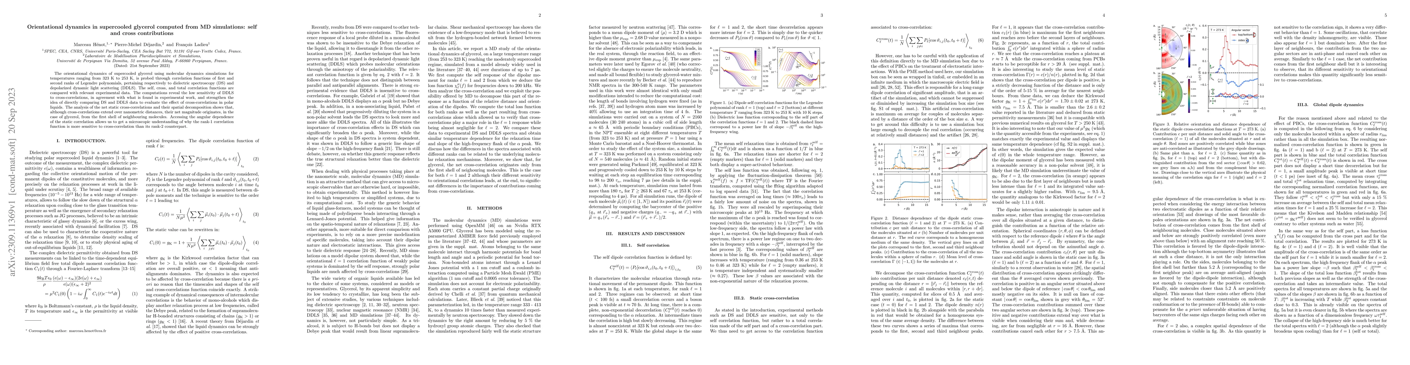 Thumbnail for Orientational dynamics in supercooled glycerol computed from MD
  simulations: self and cross contributions