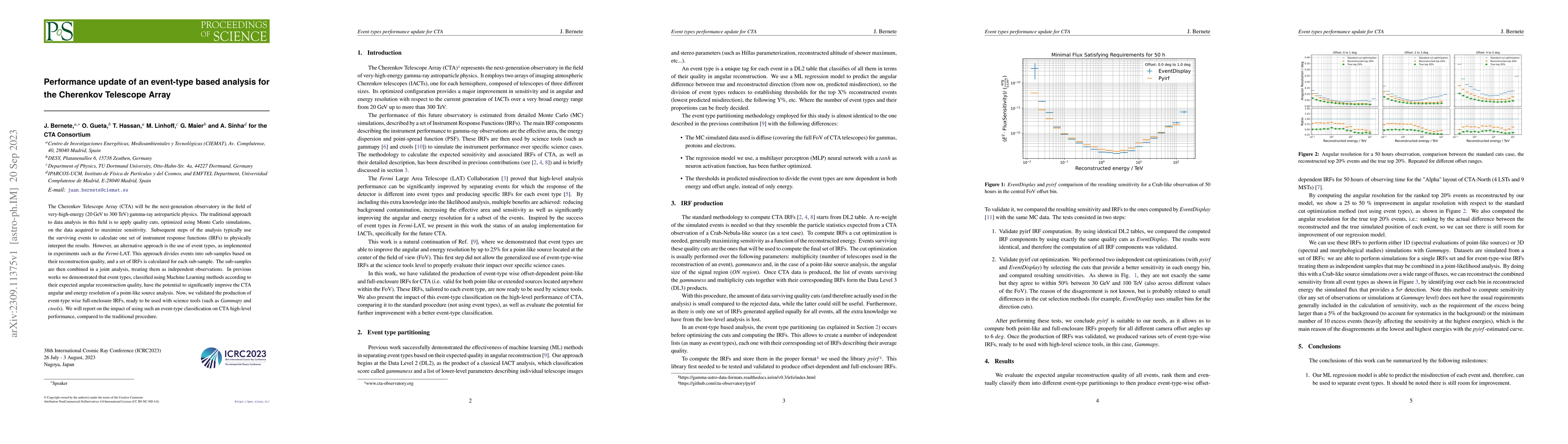 Thumbnail for Performance update of an event-type based analysis for the Cherenkov
  Telescope Array