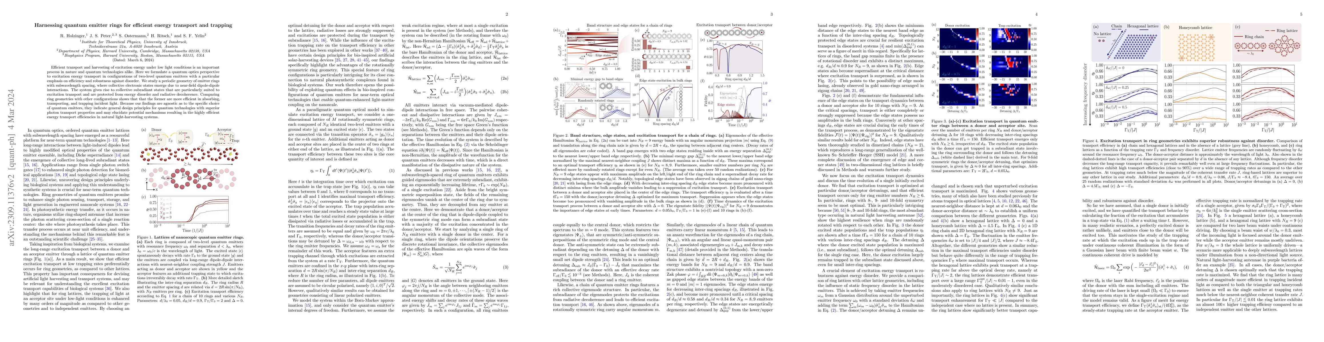 Thumbnail for Harnessing quantum emitter rings for efficient energy transport and
  trapping