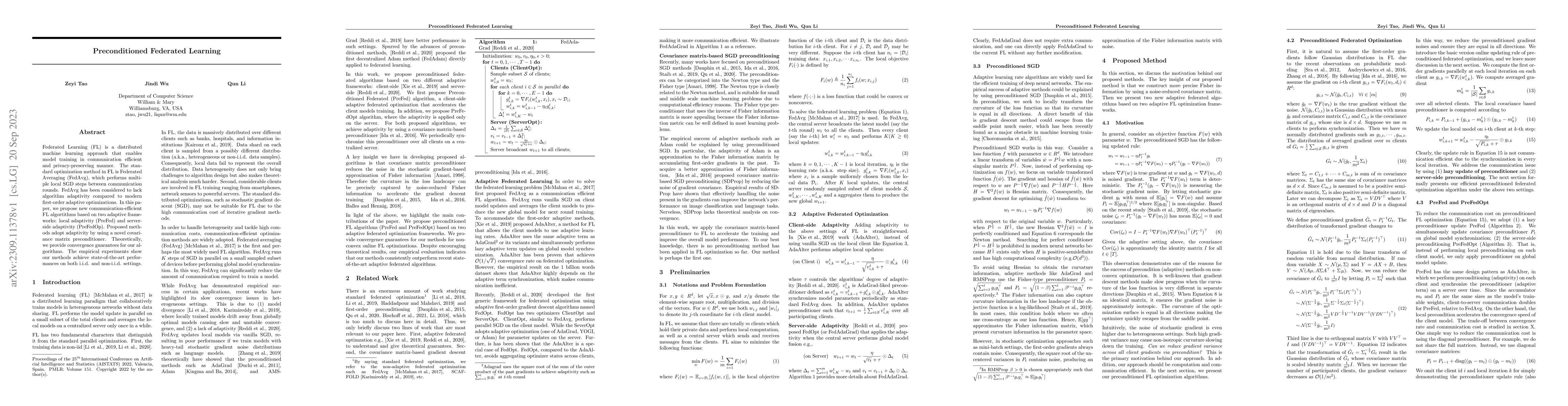 Thumbnail for Preconditioned Federated Learning