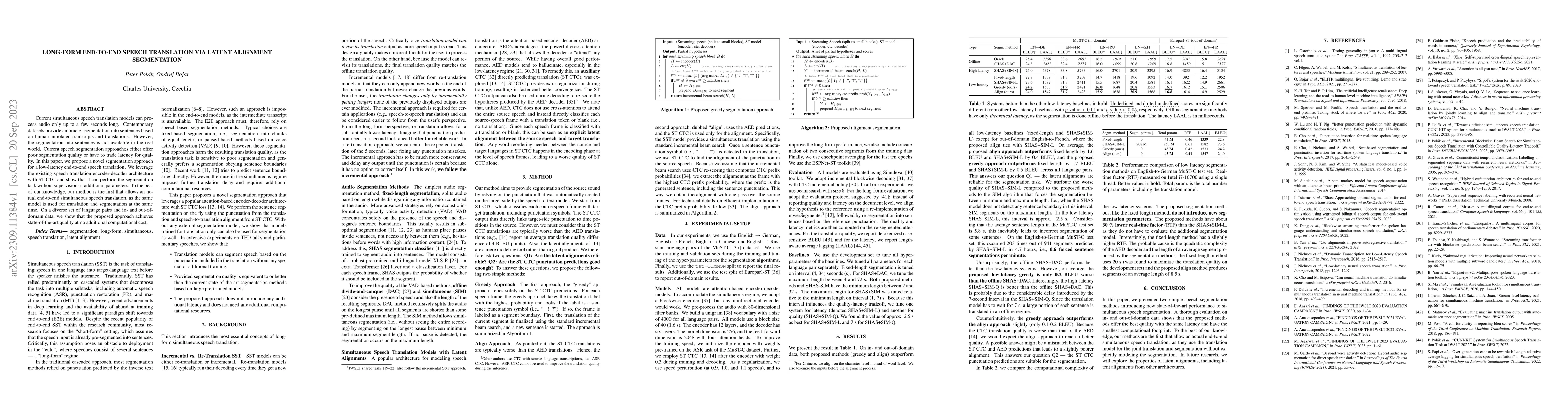Thumbnail for Long-Form End-to-End Speech Translation via Latent Alignment
  Segmentation
