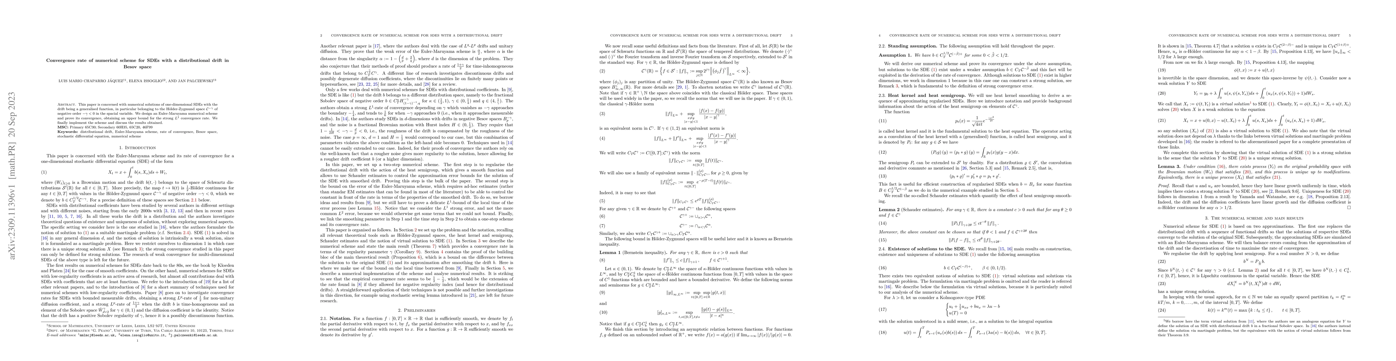 Thumbnail for Convergence rate of numerical scheme for SDEs with a distributional
  drift in Besov space