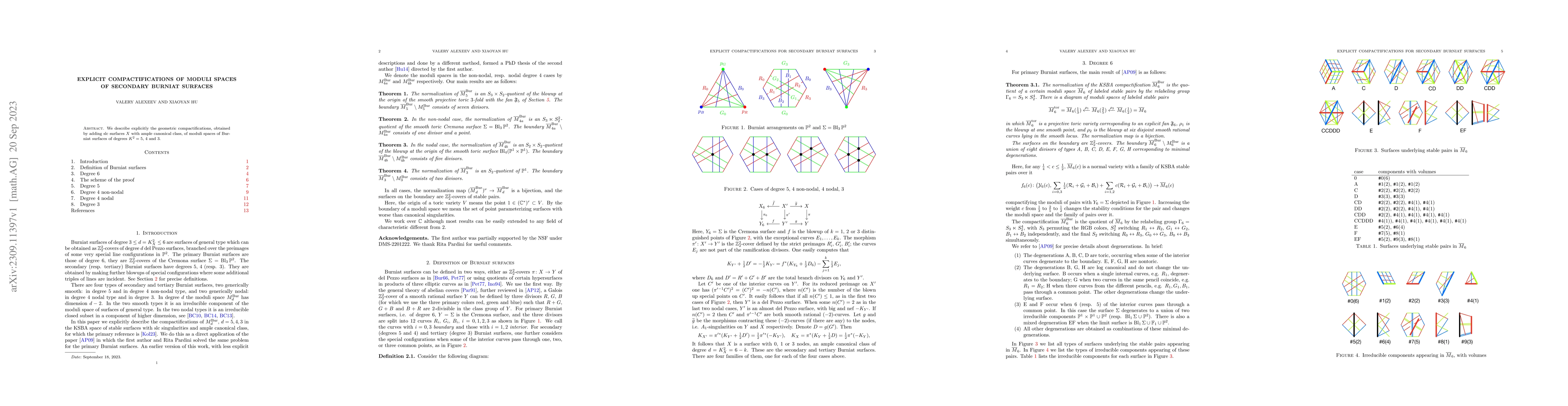 Thumbnail for Explicit compactifications of moduli spaces of secondary Burniat
  surfaces