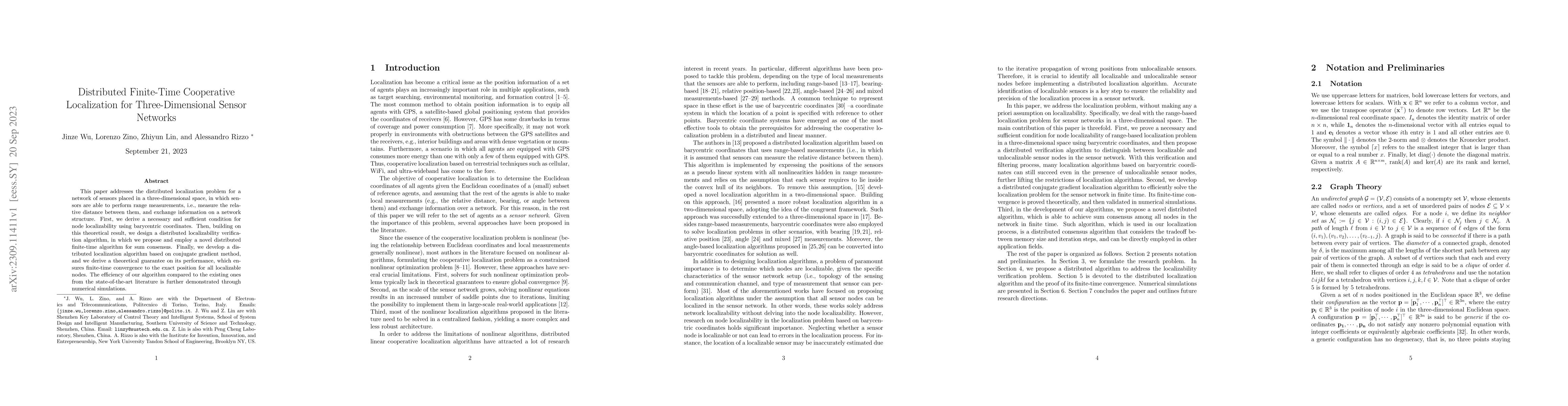 Thumbnail for Distributed Finite-Time Cooperative Localization for Three-Dimensional
  Sensor Networks