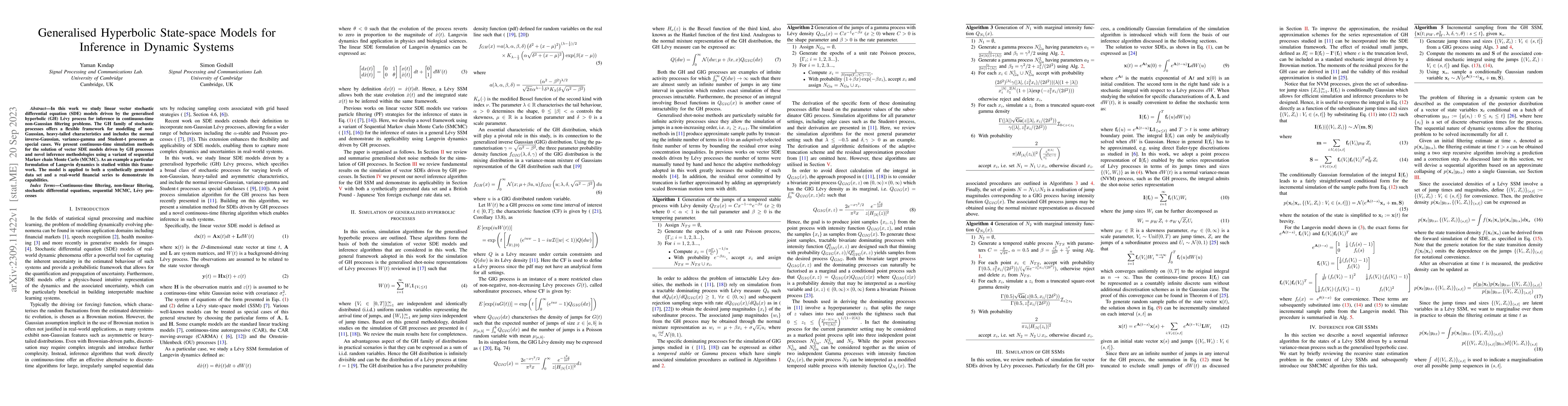 Thumbnail for Generalised Hyperbolic State-space Models for Inference in Dynamic
  Systems