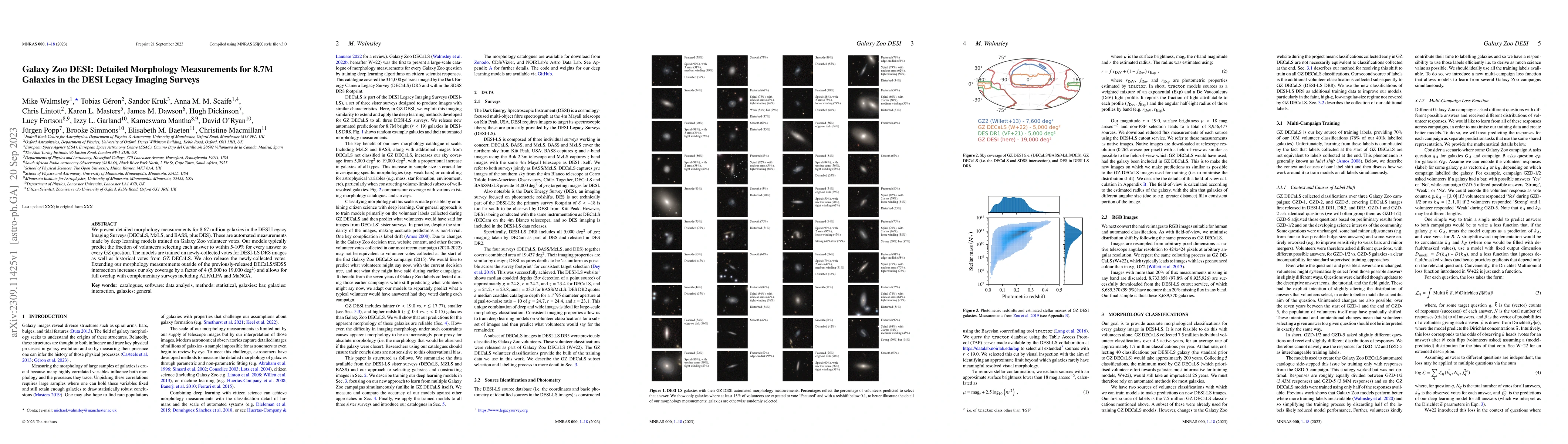 Thumbnail for Galaxy Zoo DESI: Detailed Morphology Measurements for 8.7M Galaxies in
  the DESI Legacy Imaging Surveys