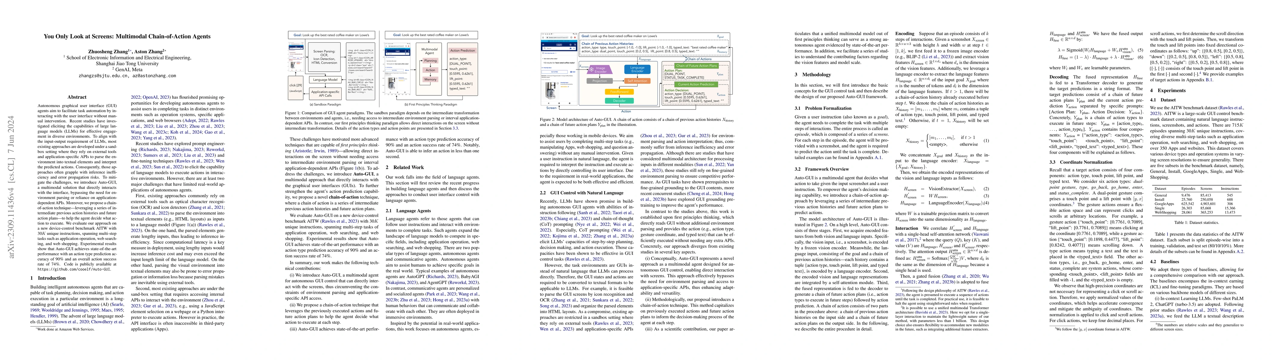 Thumbnail for You Only Look at Screens: Multimodal Chain-of-Action Agents