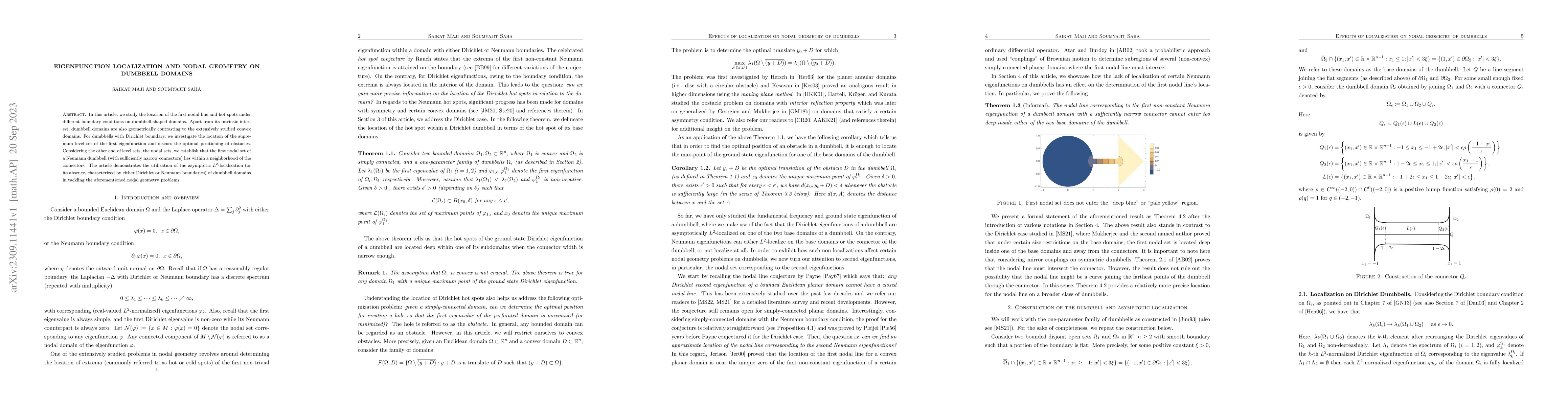Thumbnail for Eigenfunction localization and nodal geometry on dumbbell domains
