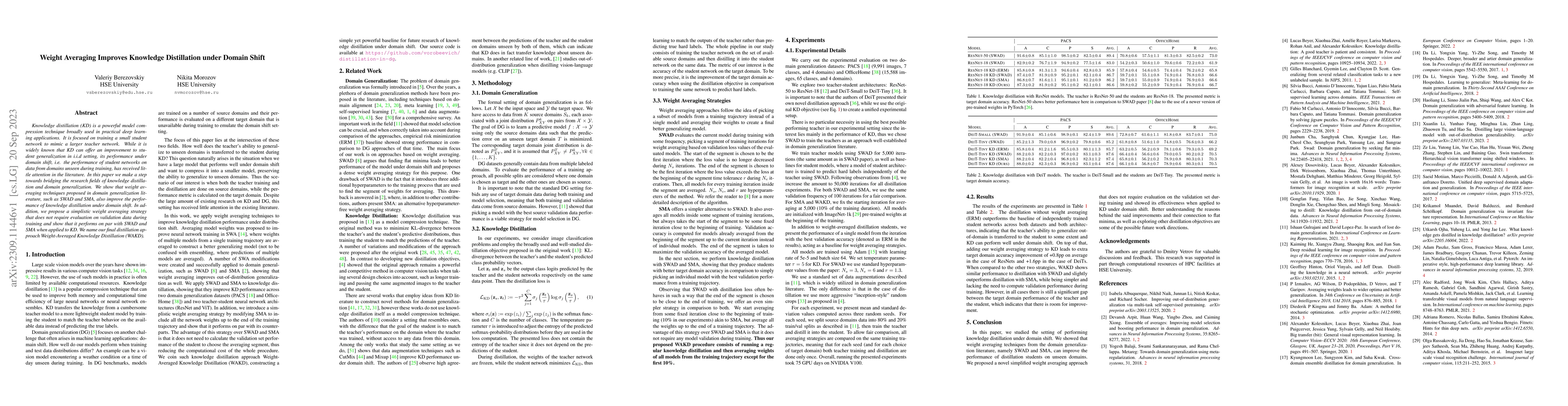Thumbnail for Weight Averaging Improves Knowledge Distillation under Domain Shift