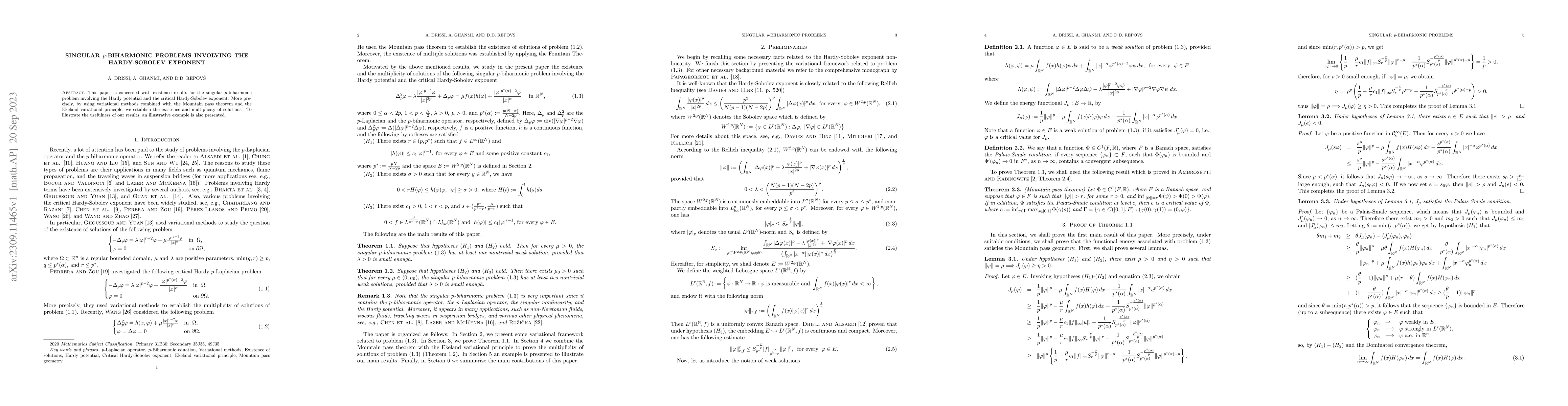 Thumbnail for Singular $p$-biharmonic problems involving the Hardy-Sobolev exponent