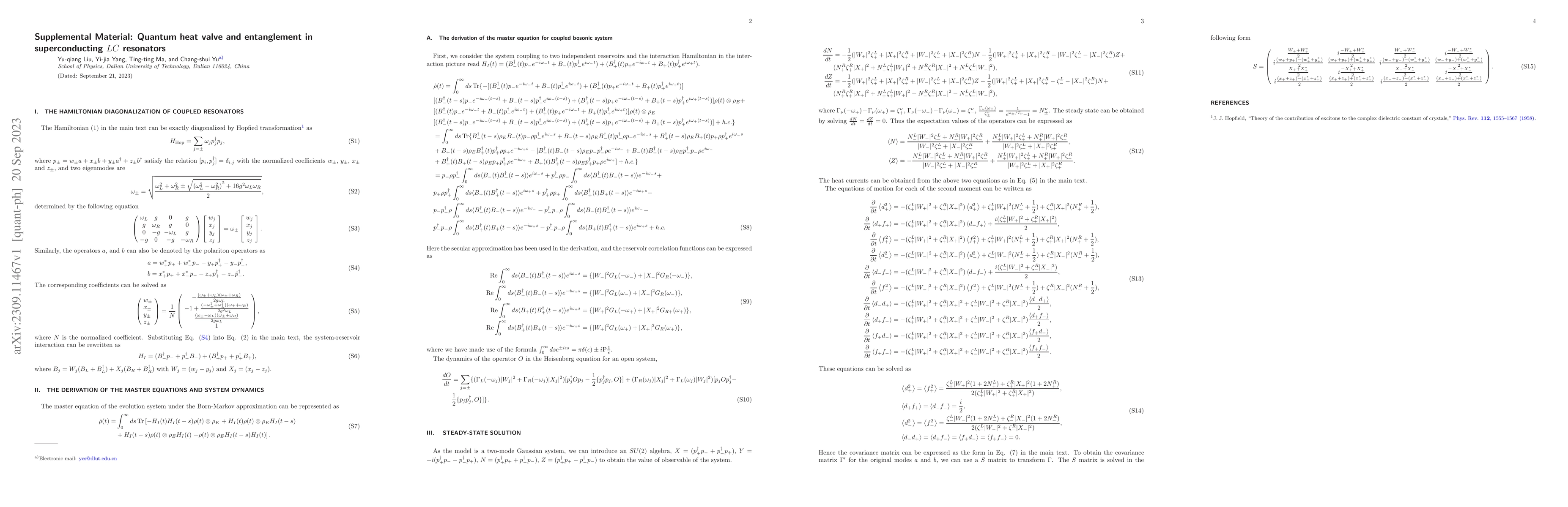 Thumbnail for Quantum heat valve and entanglement in superconducting $LC$ resonators