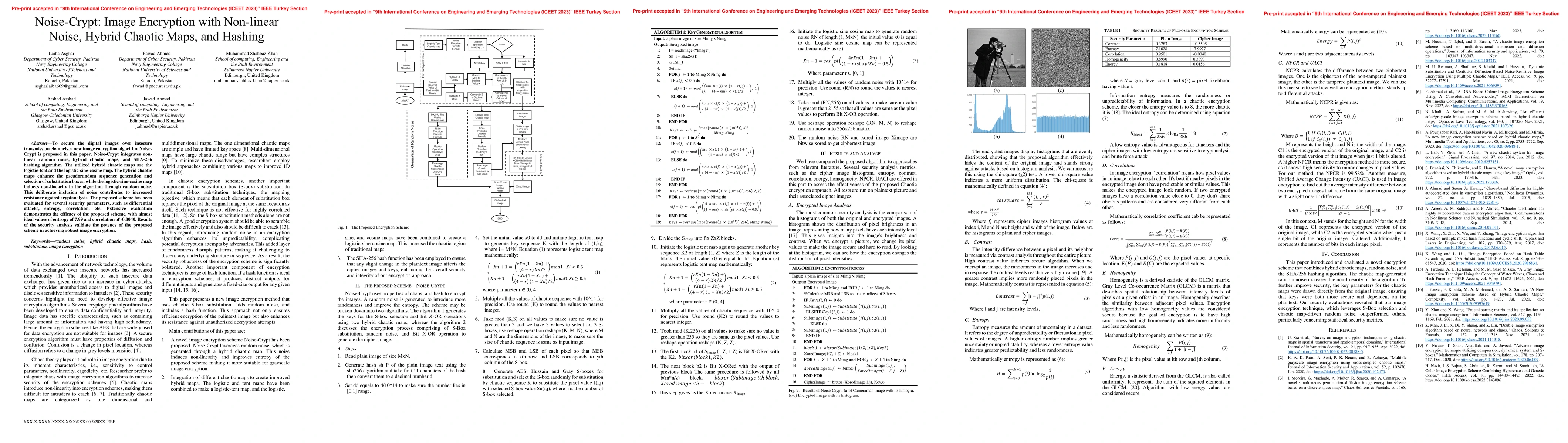 Thumbnail for Noise-Crypt: Image Encryption with Non-linear Noise, Hybrid Chaotic
  Maps, and Hashing