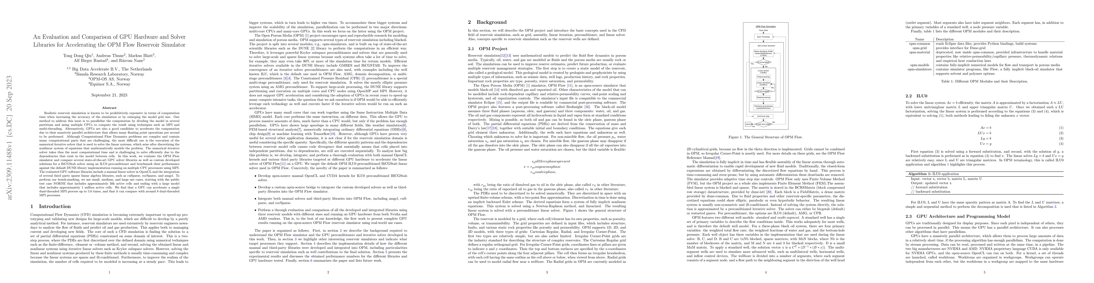 Thumbnail for An Evaluation and Comparison of GPU Hardware and Solver Libraries for
  Accelerating the OPM Flow Reservoir Simulator