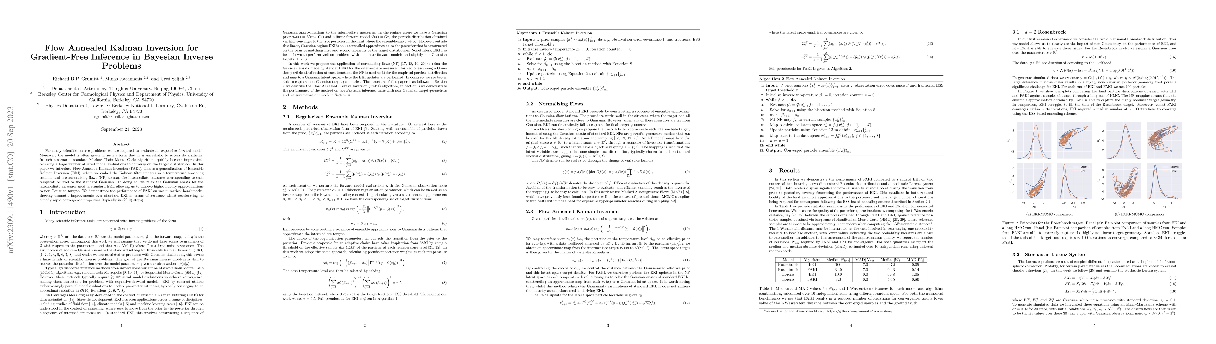 Thumbnail for Flow Annealed Kalman Inversion for Gradient-Free Inference in Bayesian
  Inverse Problems