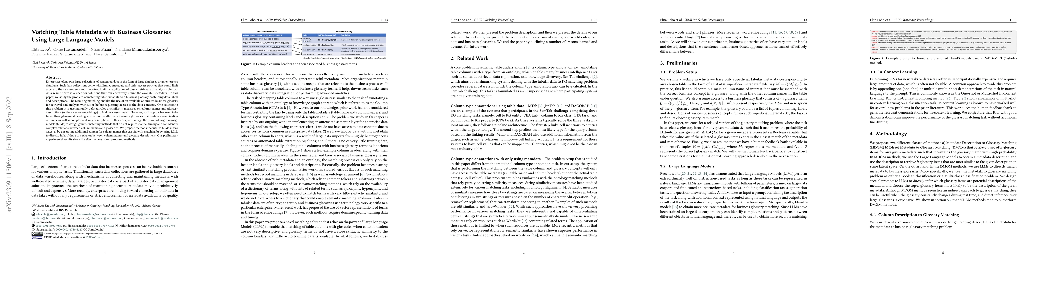 Thumbnail for Matching Table Metadata with Business Glossaries Using Large Language
  Models