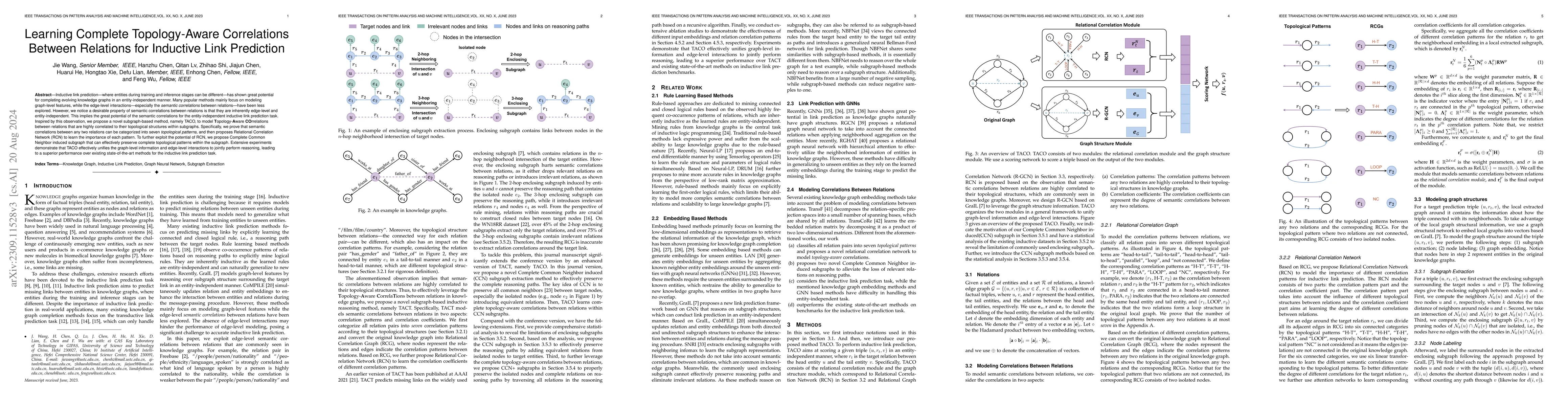 Thumbnail for Learning Complete Topology-Aware Correlations Between Relations for
  Inductive Link Prediction