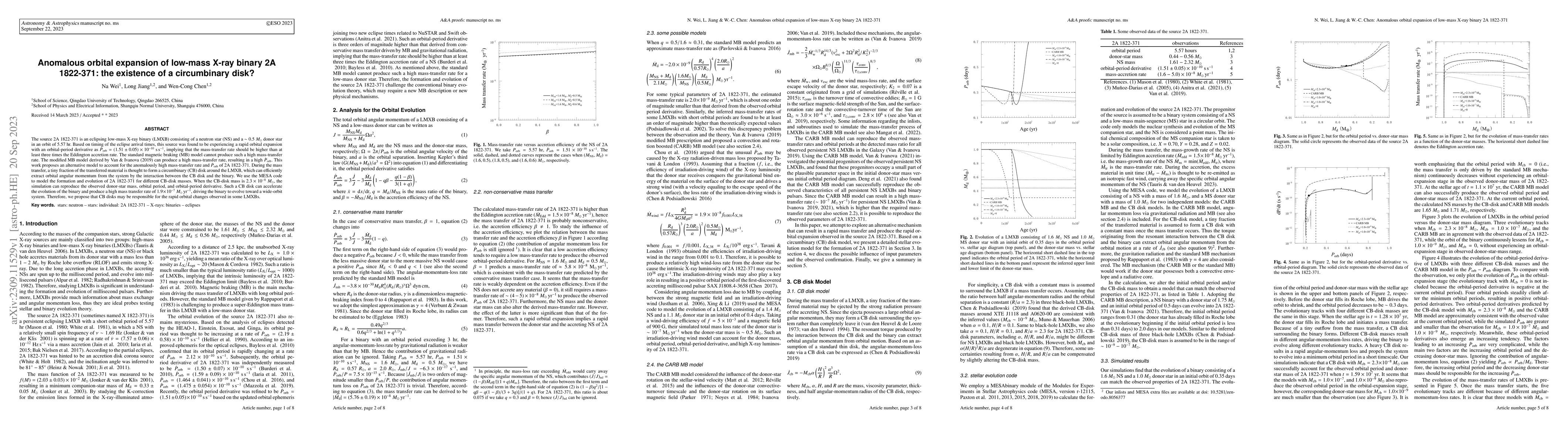 Thumbnail for Anomalous orbital expansion of low-mass X-ray binary 2A 1822-371: the
  existence of a circumbinary disk?