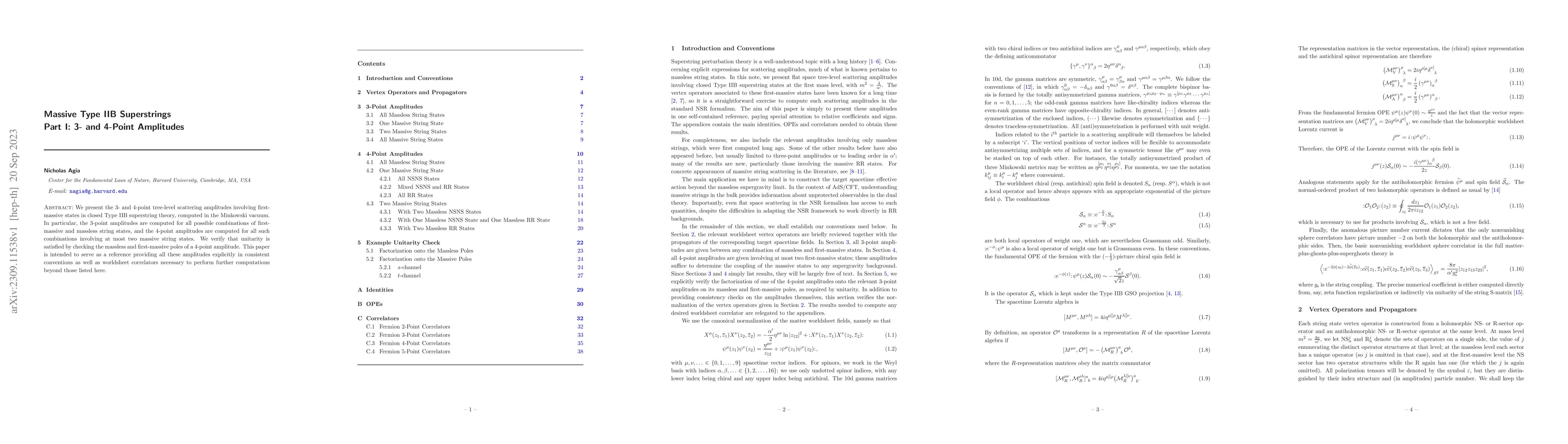 Thumbnail for Massive Type IIB Superstrings Part I: 3- and 4-Point Amplitudes