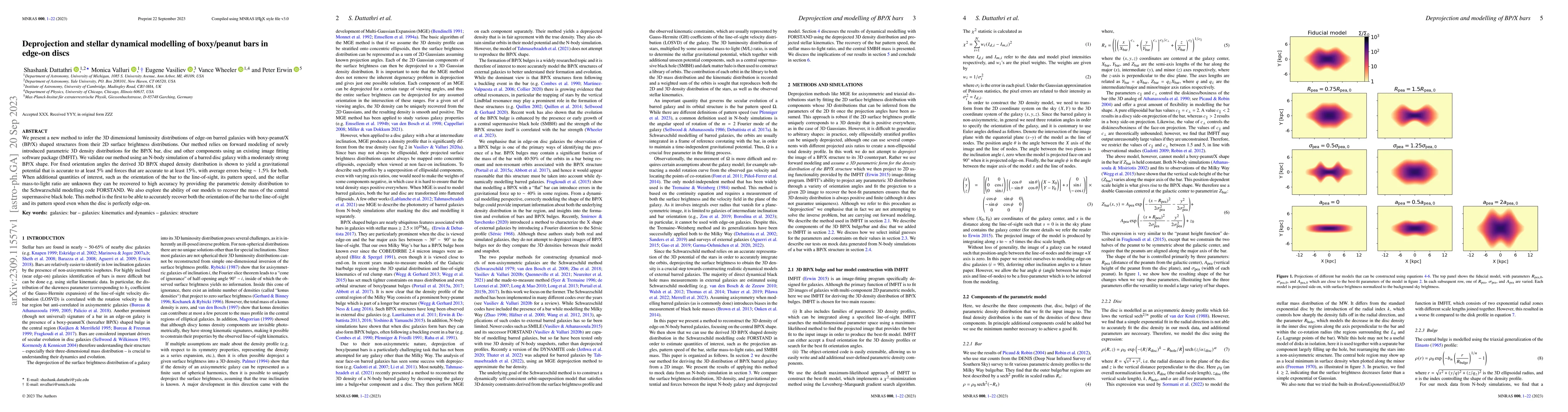 Thumbnail for Deprojection and stellar dynamical modelling of boxy/peanut bars in
  edge-on discs