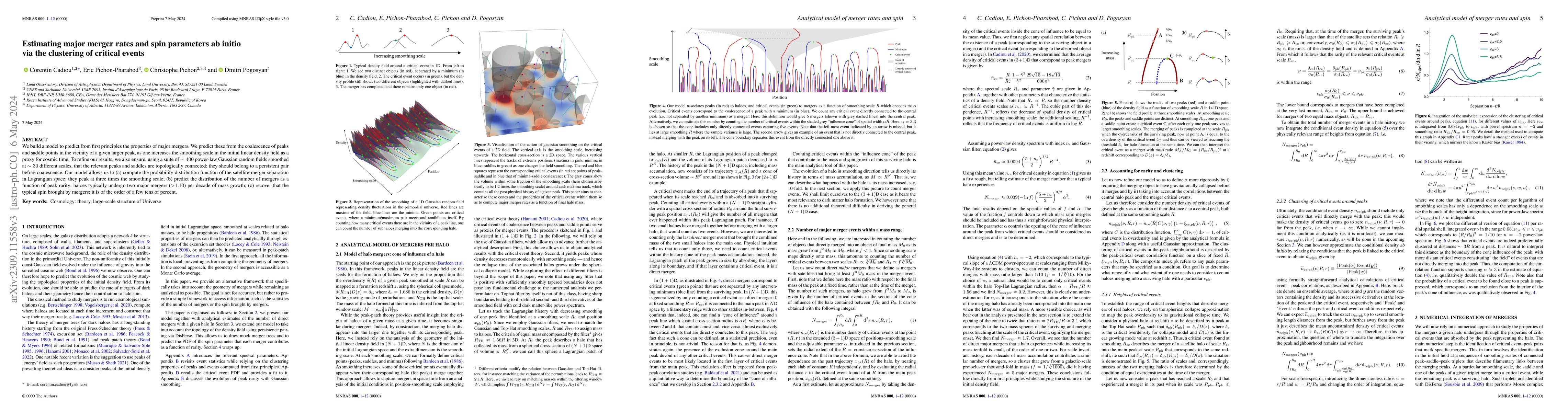 Thumbnail for Estimating major merger rates and spin parameters ab initio via the
  clustering of critical events