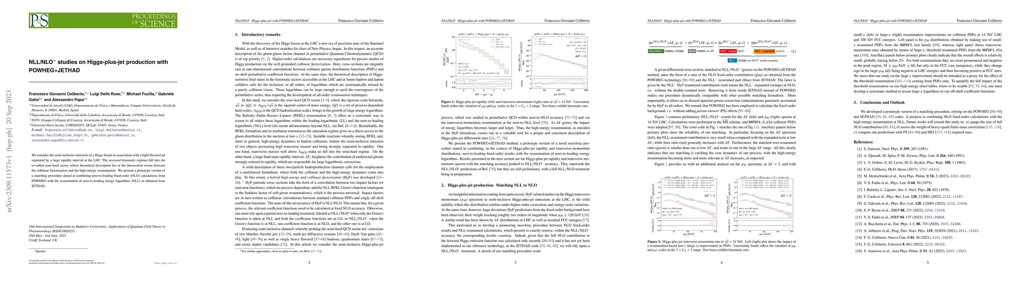 Thumbnail for NLL/NLO$^-$ studies on Higgs-plus-jet production with POWHEG+JETHAD