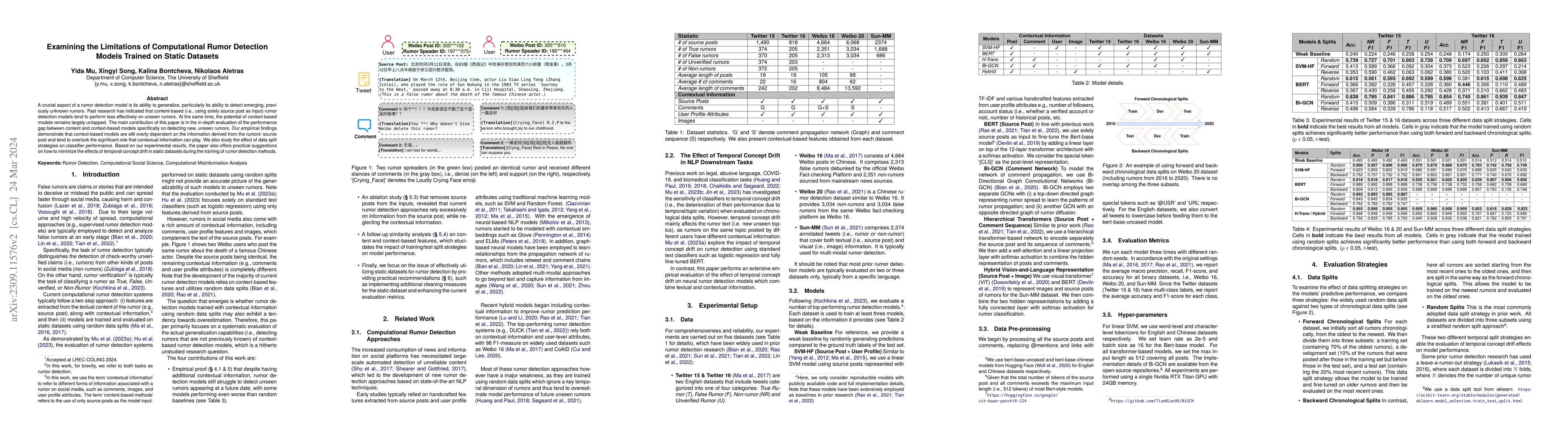 Thumbnail for Examining the Limitations of Computational Rumor Detection Models
  Trained on Static Datasets