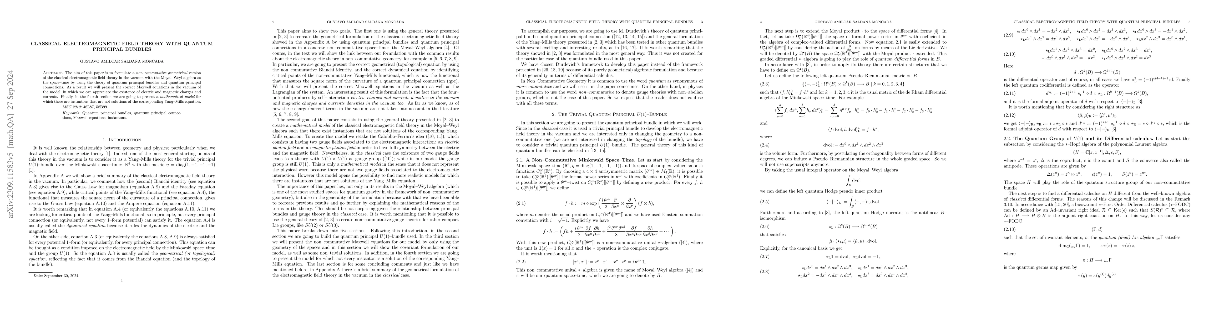 Thumbnail for Electromagnetic Theory with Quantum Principal Bundles