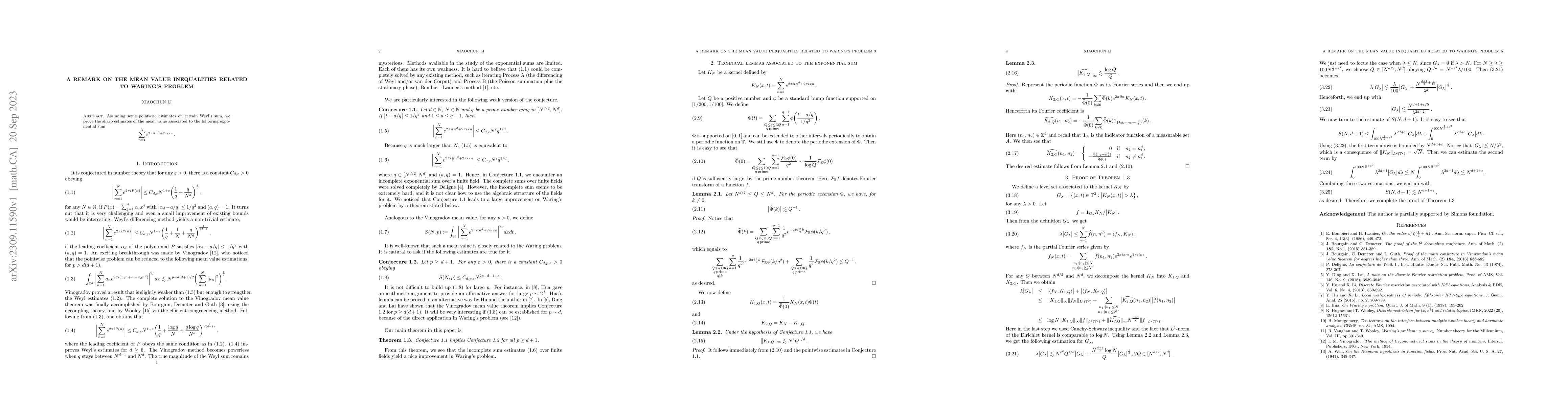 Thumbnail for A remark on the mean value inequalities related to Waring's problem
