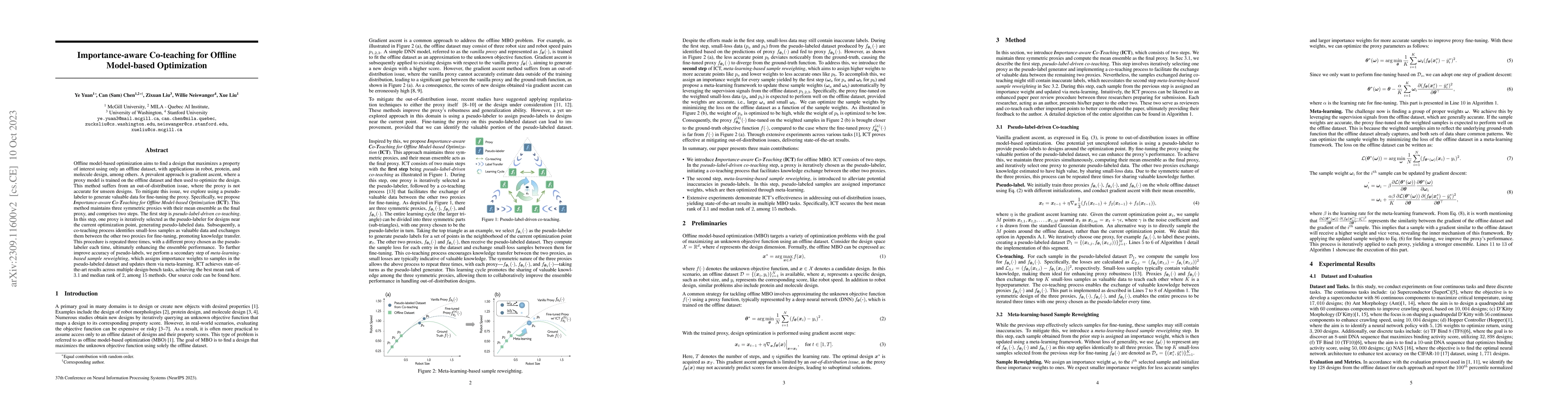 Thumbnail for Importance-aware Co-teaching for Offline Model-based Optimization
