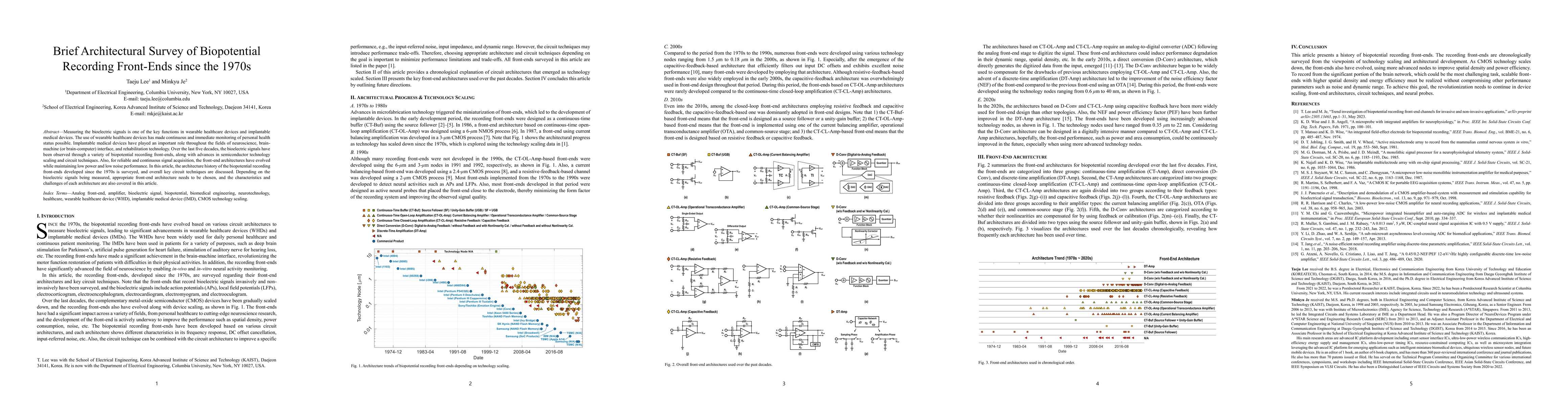 Thumbnail for Brief Architectural Survey of Biopotential Recording Front-Ends since
  the 1970s