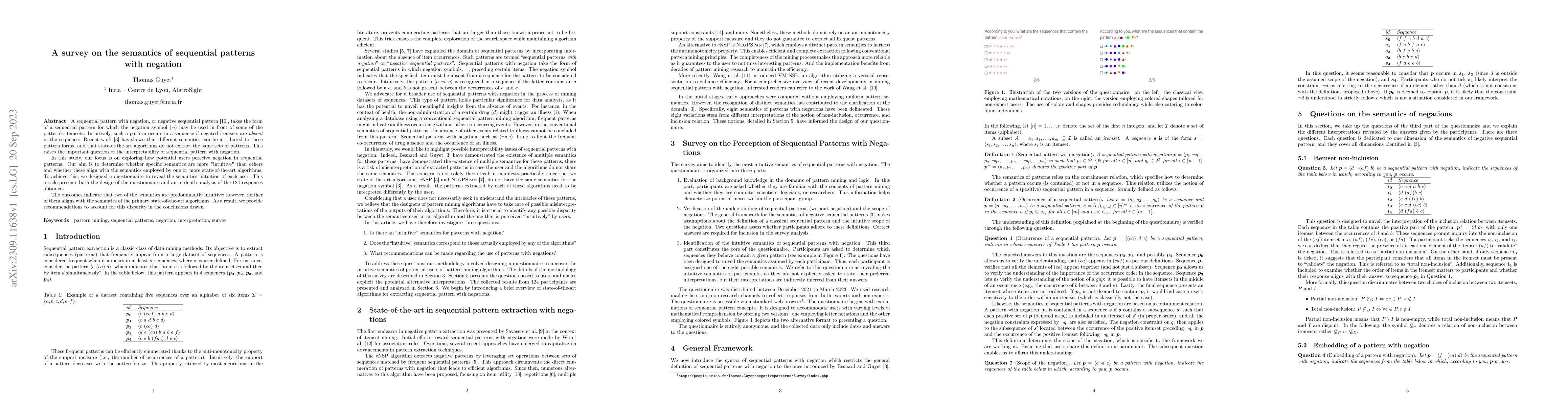 Thumbnail for A survey on the semantics of sequential patterns with negation