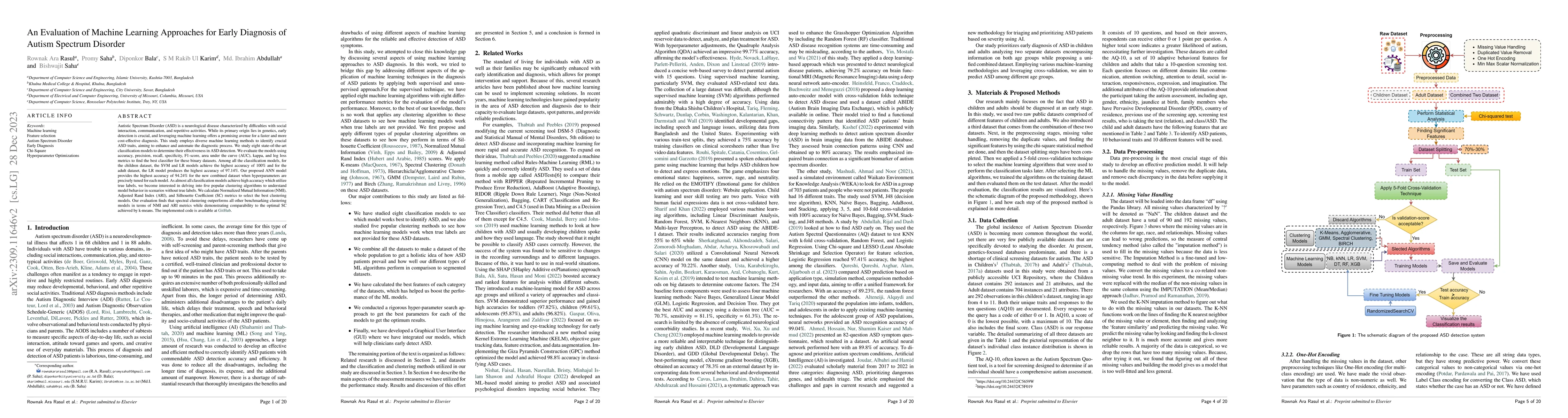 Thumbnail for An Evaluation of Machine Learning Approaches for Early Diagnosis of
  Autism Spectrum Disorder