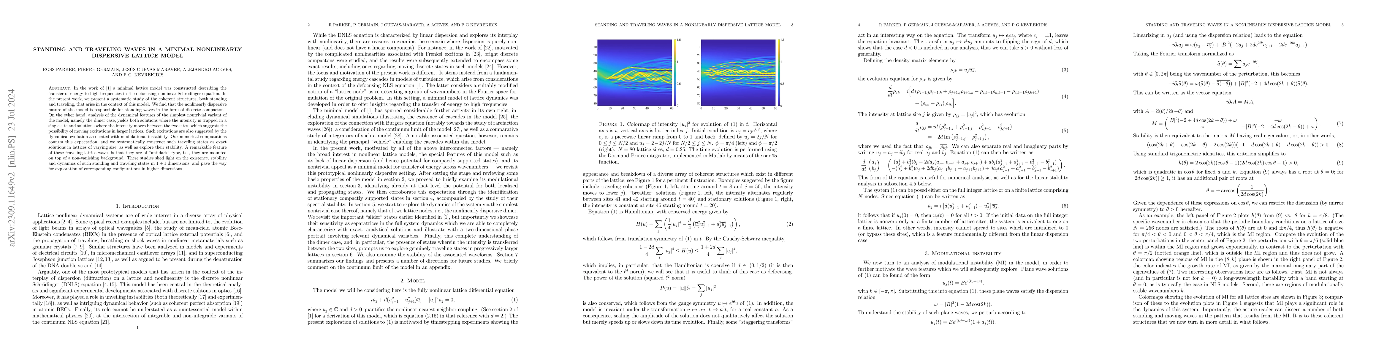 Thumbnail for Standing and Traveling Waves in a Nonlinearly Dispersive Lattice Model