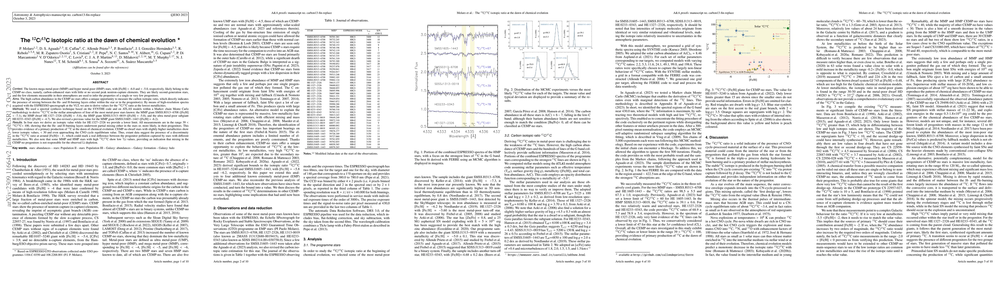 Thumbnail for On the 12C/13C isotopic ratio at the dawn of chemical evolution