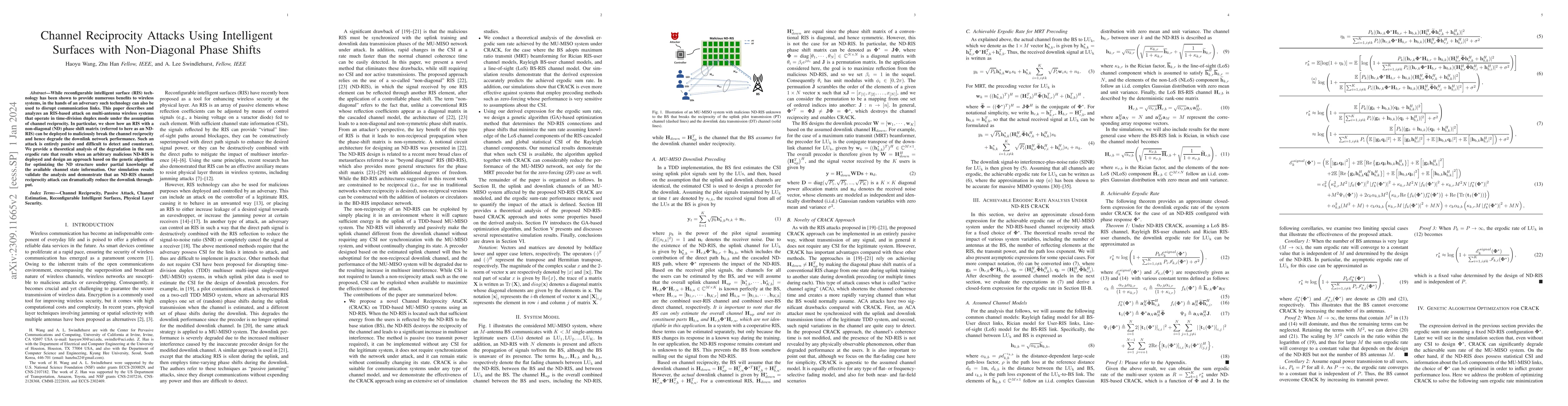 Thumbnail for Channel Reciprocity Attacks Using Intelligent Surfaces with Non-Diagonal
  Phase Shifts