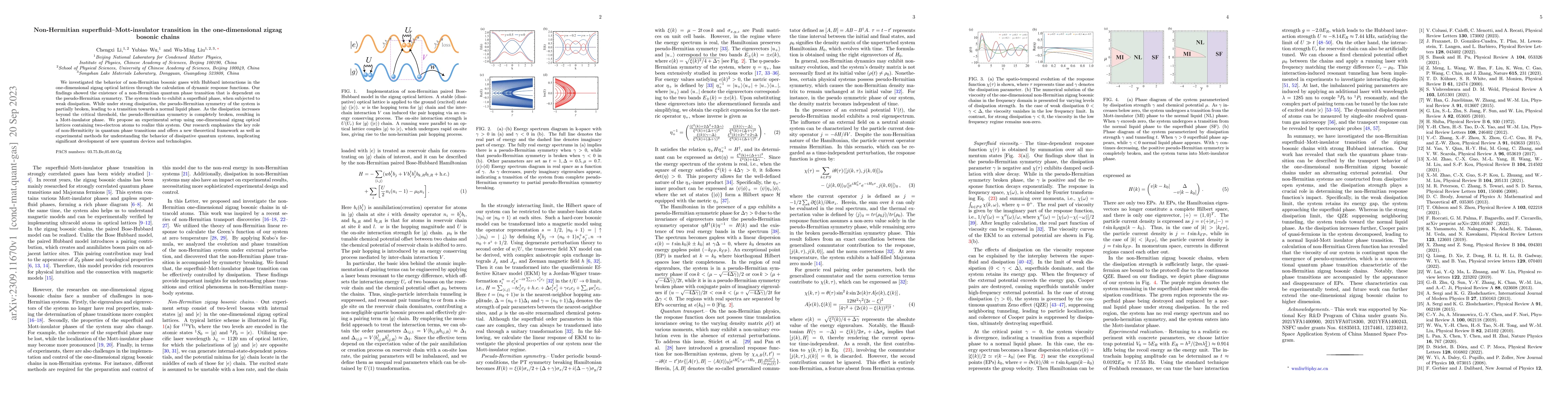 Thumbnail for Non-Hermitian superfluid--Mott-insulator transition in the
  one-dimensional zigzag bosonic chains